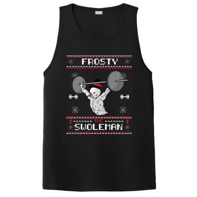 Frosty the Swoleman Ugly Christmas Sweater Funny Snowman Gym PosiCharge Competitor Tank