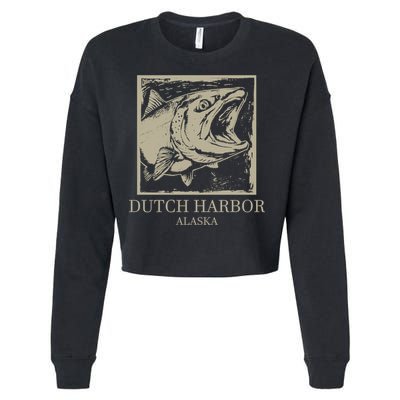 Fishing Town Souvenir Dutch Harbor Alaska Cool Gift Cropped Pullover Crew