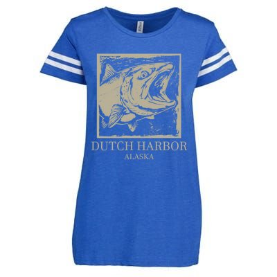 Fishing Town Souvenir Dutch Harbor Alaska Cool Gift Enza Ladies Jersey Football T-Shirt