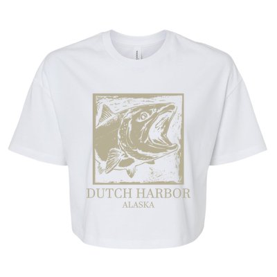 Fishing Town Souvenir Dutch Harbor Alaska Cool Gift Bella+Canvas Jersey Crop Tee