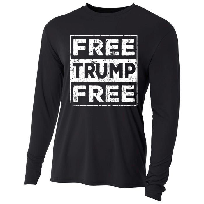 Free Trump Save America Free Donald Trump 2024 Republican Cooling Performance Long Sleeve Crew