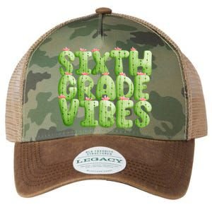 Friday Teacher Sixth 6Th Grade Level Cactus Vibes Boho Team Gift Legacy Tie Dye Trucker Hat