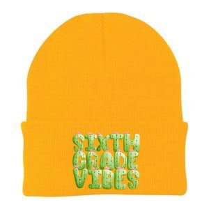 Friday Teacher Sixth 6Th Grade Level Cactus Vibes Boho Team Gift Knit Cap Winter Beanie