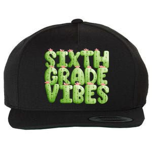 Friday Teacher Sixth 6Th Grade Level Cactus Vibes Boho Team Gift Wool Snapback Cap