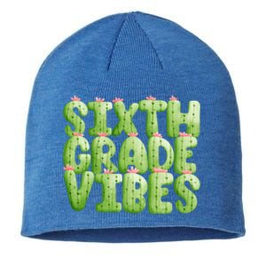 Friday Teacher Sixth 6Th Grade Level Cactus Vibes Boho Team Gift Sustainable Beanie