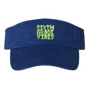 Friday Teacher Sixth 6Th Grade Level Cactus Vibes Boho Team Gift Valucap Bio-Washed Visor