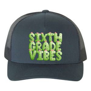 Friday Teacher Sixth 6Th Grade Level Cactus Vibes Boho Team Gift Yupoong Adult 5-Panel Trucker Hat