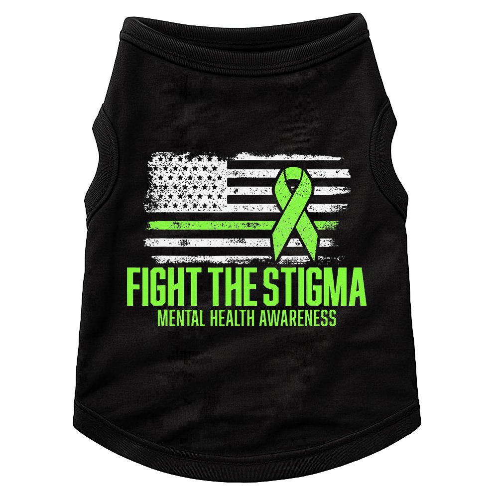 Fight the Stigma American Flag Mental Health Awareness Doggie Tank