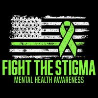 Fight the Stigma American Flag Mental Health Awareness Flat Bill Trucker Hat
