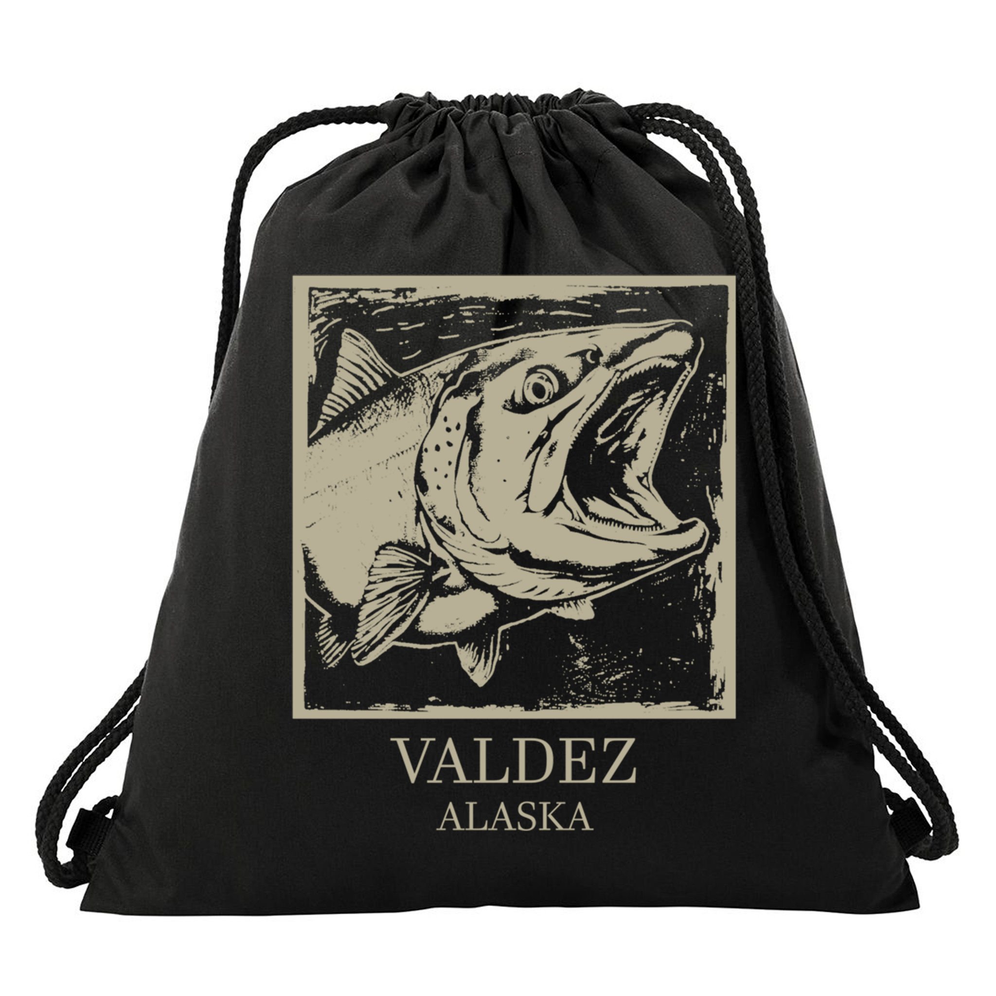 Fishing Town Souvenir Valdez Alaska Cute Gift Drawstring Bag