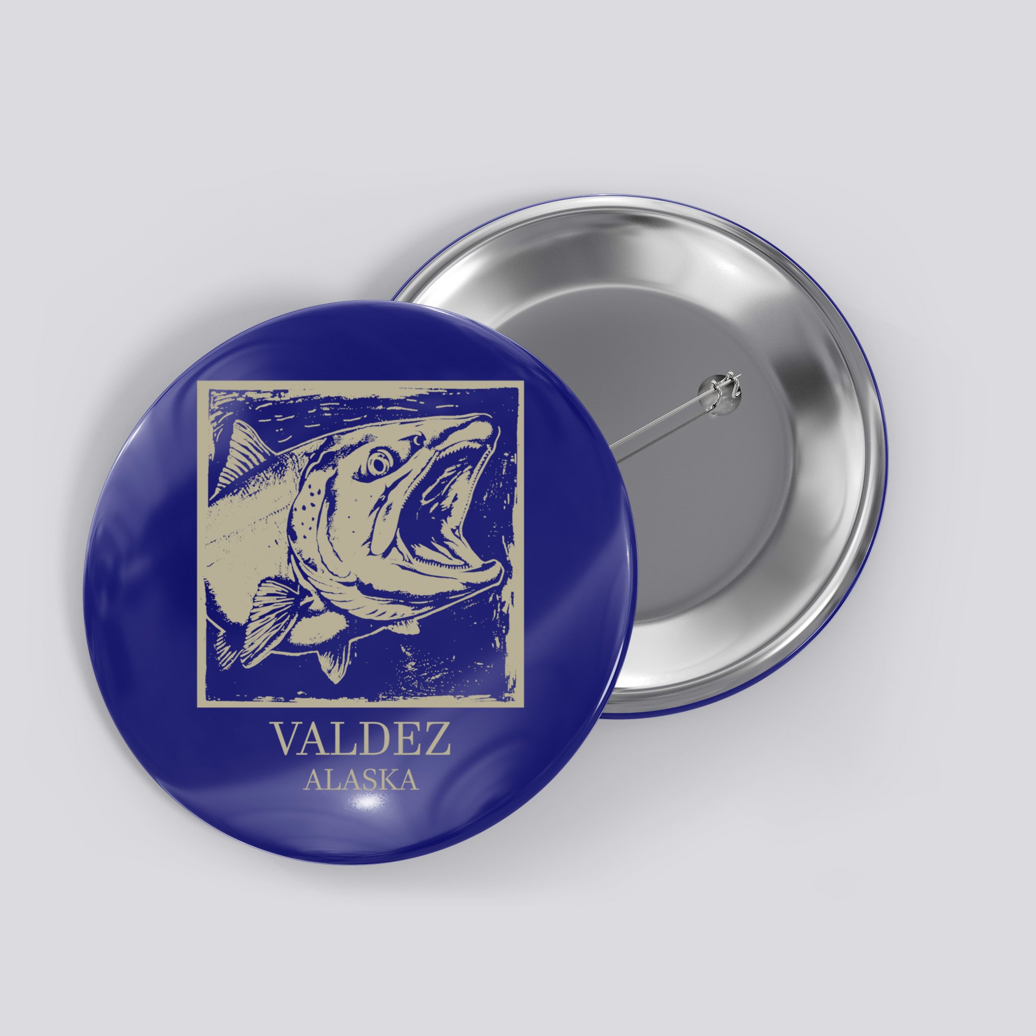 Fishing Town Souvenir Valdez Alaska Cute Gift Button