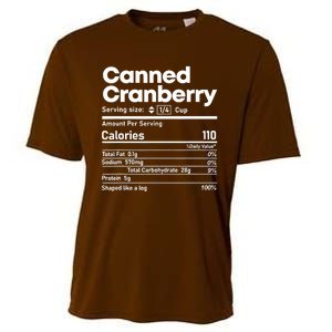 Funny Thanksgiving Sauce Food Cranberry Nutrition Fact Cooling Performance Crew T-Shirt