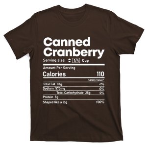 Funny Thanksgiving Sauce Food Cranberry Nutrition Fact T-Shirt