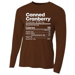 Funny Thanksgiving Sauce Food Cranberry Nutrition Fact Cooling Performance Long Sleeve Crew