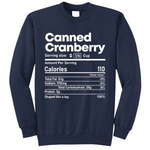 Funny Thanksgiving Sauce Food Cranberry Nutrition Fact Sweatshirt