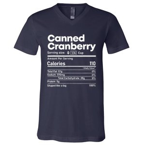 Funny Thanksgiving Sauce Food Cranberry Nutrition Fact V-Neck T-Shirt