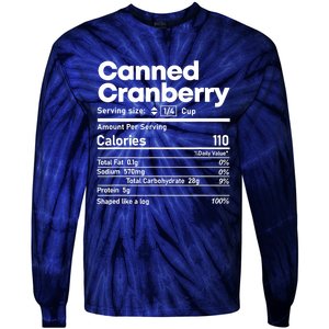 Funny Thanksgiving Sauce Food Cranberry Nutrition Fact Tie-Dye Long Sleeve Shirt