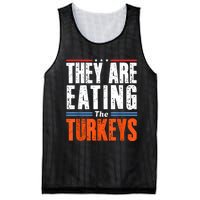 Funny Trump Saying They Are Eating The Turkeys Mesh Reversible Basketball Jersey Tank