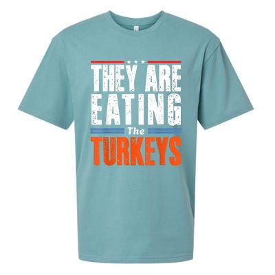 Funny Trump Saying They Are Eating The Turkeys Sueded Cloud Jersey T-Shirt