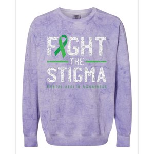 Fight The Stigma Mental Health Awareness Green Ribbon Colorblast Crewneck Sweatshirt