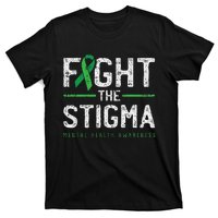 Fight The Stigma Mental Health Awareness Green Ribbon T-Shirt