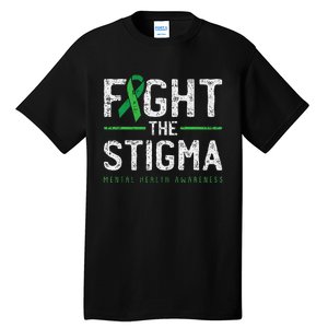 Fight The Stigma Mental Health Awareness Green Ribbon Tall T-Shirt