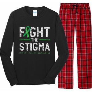 Fight The Stigma Mental Health Awareness Green Ribbon Long Sleeve Pajama Set