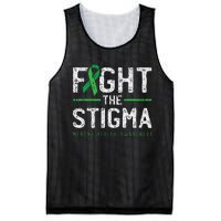 Fight The Stigma Mental Health Awareness Green Ribbon Mesh Reversible Basketball Jersey Tank