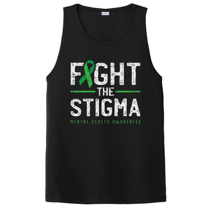 Fight The Stigma Mental Health Awareness Green Ribbon PosiCharge Competitor Tank