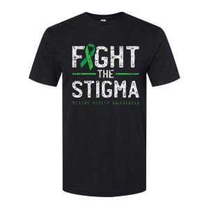 Fight The Stigma Mental Health Awareness Green Ribbon Softstyle CVC T-Shirt