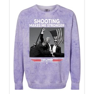 Funny Trump Shooting 2024 Trump Shooting Makes Me Stronger Shooting Colorblast Crewneck Sweatshirt