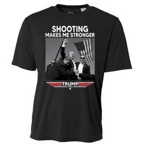 Funny Trump Shooting 2024 Trump Shooting Makes Me Stronger Shooting Cooling Performance Crew T-Shirt