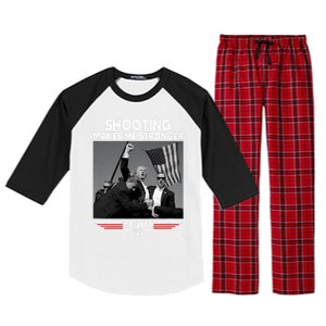 Funny Trump Shooting 2024 Trump Shooting Makes Me Stronger Shooting Raglan Sleeve Pajama Set