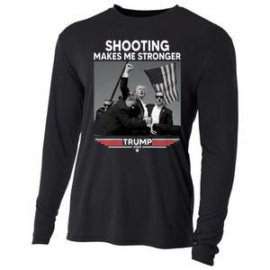 Funny Trump Shooting 2024 Trump Shooting Makes Me Stronger Shooting Cooling Performance Long Sleeve Crew