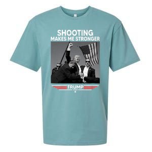 Funny Trump Shooting 2024 Trump Shooting Makes Me Stronger Shooting Sueded Cloud Jersey T-Shirt