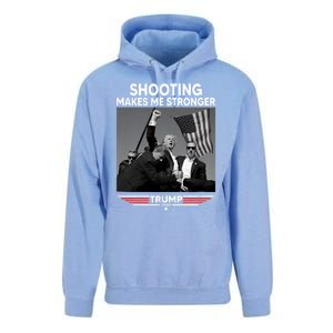 Funny Trump Shooting 2024 Trump Shooting Makes Me Stronger Shooting Unisex Surf Hoodie