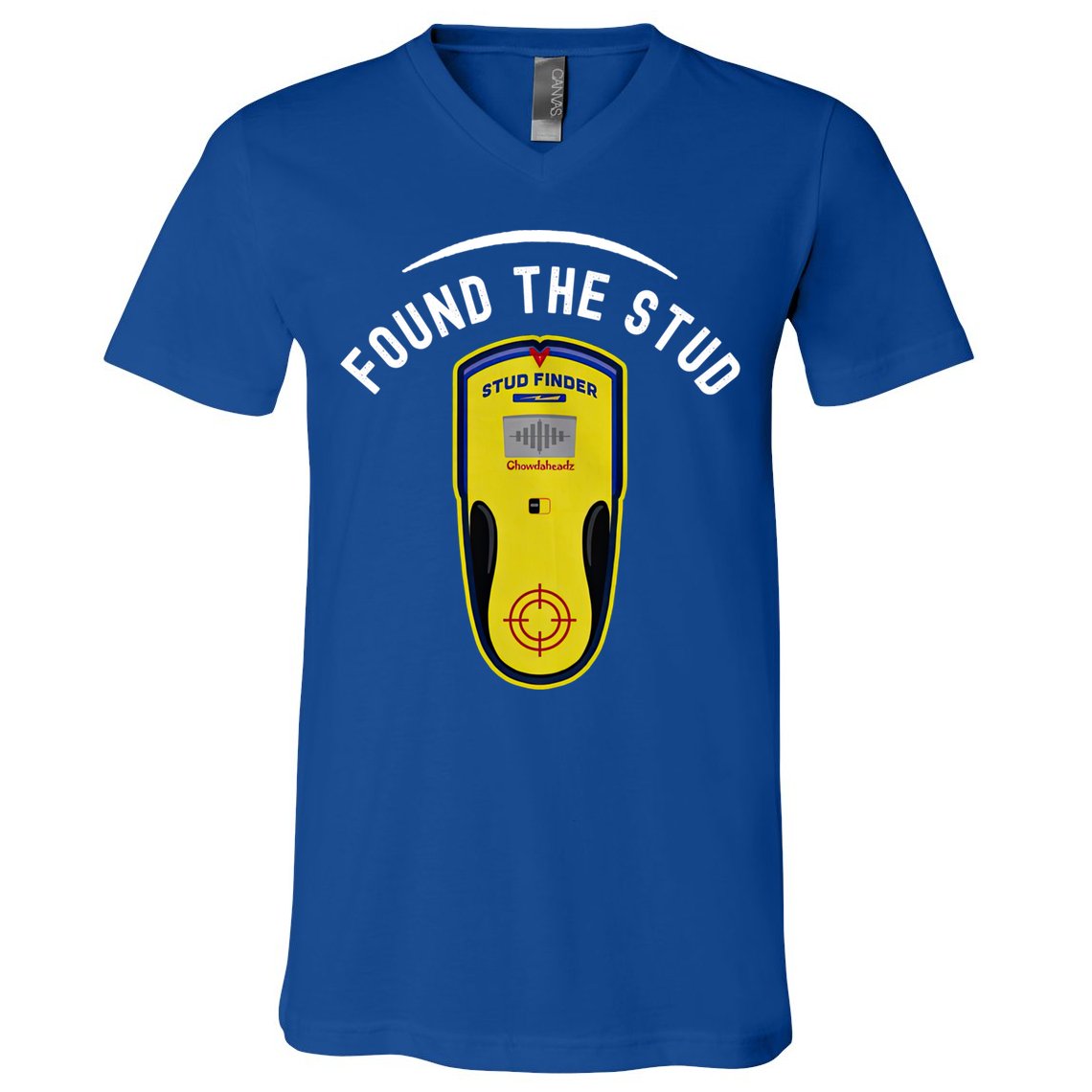 Found The Stud Dad Joke Handy Tools Funny Stud Finder Gift V-Neck T-Shirt