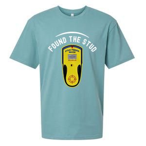 Found The Stud Dad Joke Handy Tools Funny Stud Finder Gift Sueded Cloud Jersey T-Shirt