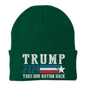 Free Trump Supporters Pro Trump 2024 Take Our Nation Back Republican Knit Cap Winter Beanie