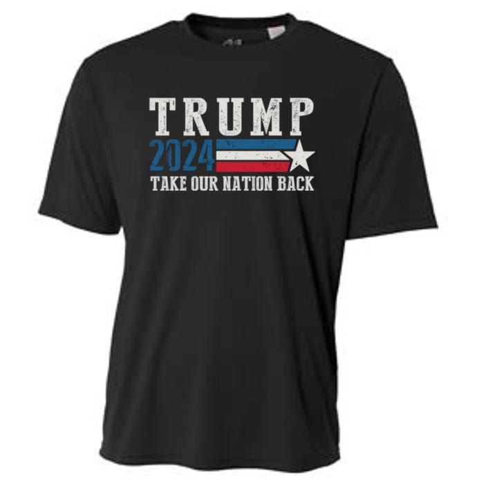 Free Trump Supporters Pro Trump 2024 Take Our Nation Back Republican Cooling Performance Crew T-Shirt