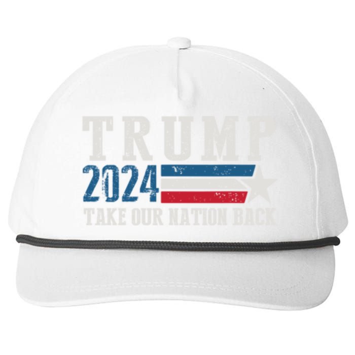 Free Trump Supporters Pro Trump 2024 Take Our Nation Back Republican Snapback Five-Panel Rope Hat