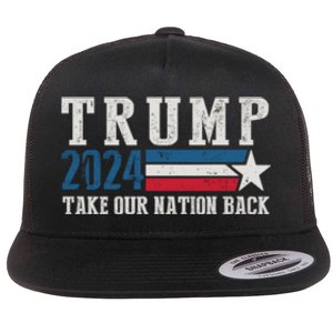 Free Trump Supporters Pro Trump 2024 Take Our Nation Back Republican Flat Bill Trucker Hat