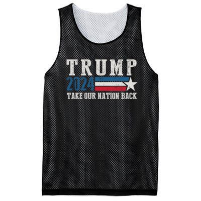 Free Trump Supporters Pro Trump 2024 Take Our Nation Back Republican Mesh Reversible Basketball Jersey Tank