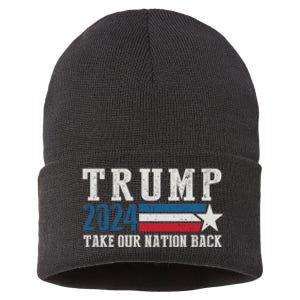 Free Trump Supporters Pro Trump 2024 Take Our Nation Back Republican Sustainable Knit Beanie