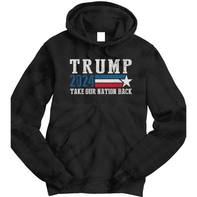 Free Trump Supporters Pro Trump 2024 Take Our Nation Back Republican Tie Dye Hoodie