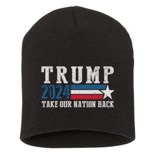 Free Trump Supporters Pro Trump 2024 Take Our Nation Back Republican Short Acrylic Beanie