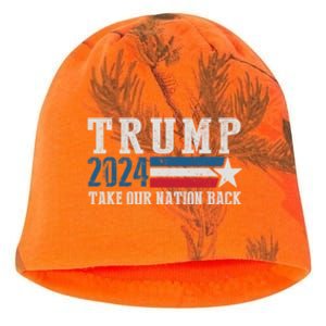 Free Trump Supporters Pro Trump 2024 Take Our Nation Back Republican Kati - Camo Knit Beanie