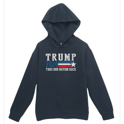 Free Trump Supporters Pro Trump 2024 Take Our Nation Back Republican Urban Pullover Hoodie