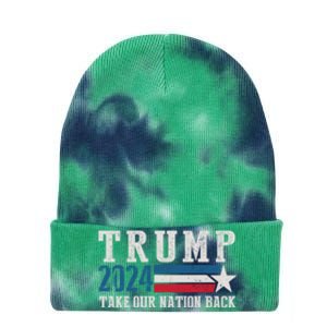 Free Trump Supporters Pro Trump 2024 Take Our Nation Back Republican Tie Dye 12in Knit Beanie