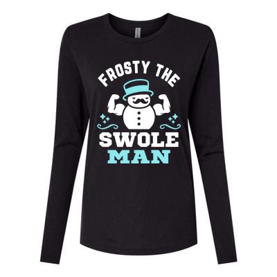 Frosty The Swole Christmas Funny Snow Gymnastics Funny Gift Womens Cotton Relaxed Long Sleeve T-Shirt